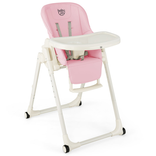 4-in-1 Baby High Chair with 6 Adjustable Heights-Pink