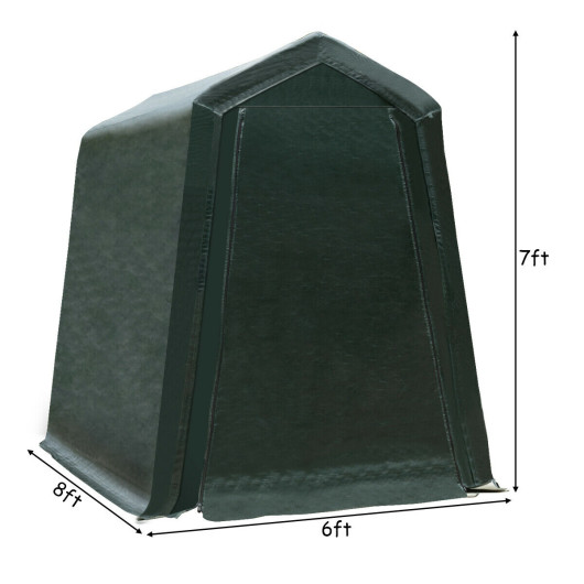 Outdoor Carport Shed with Sidewalls and Waterproof Ripstop Cover-6 x 8 ft - Image 4