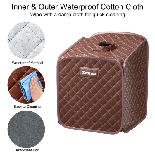 2L Portable Folding Steam Sauna Spa-Coffee - Image 4