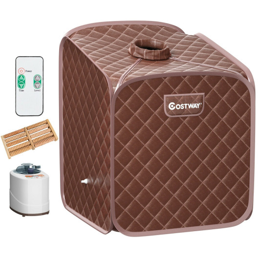 2L Portable Folding Steam Sauna Spa-Coffee - Image 2