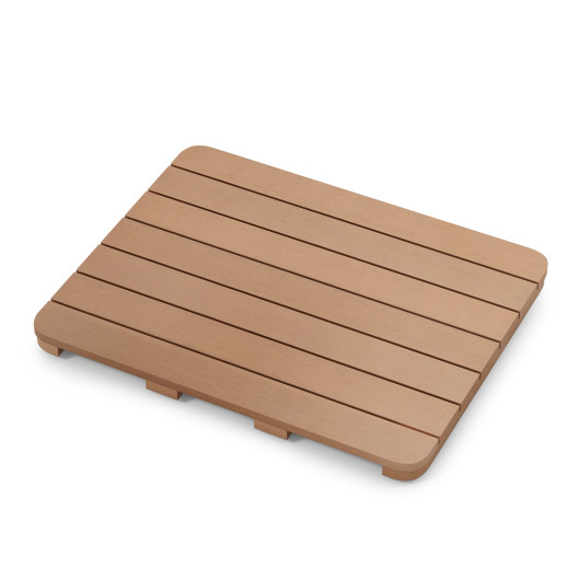 Waterproof HIPS Bath Spa Shower Mat with Non Slip Foot Pads-Brown - Image 2