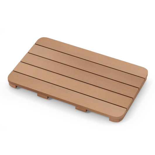 Waterproof HIPS Spa Shower Mat for Bathroom with Non Slip Foot Pads-Brown - Image 4