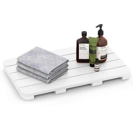 Waterproof HIPS Spa Shower Mat for Bathroom with Non Slip Foot Pads-White - Image 3