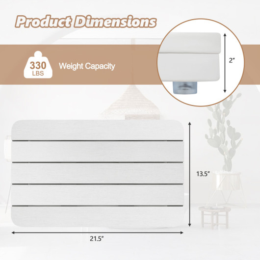 Waterproof HIPS Spa Shower Mat for Bathroom with Non Slip Foot Pads-White - Image 5