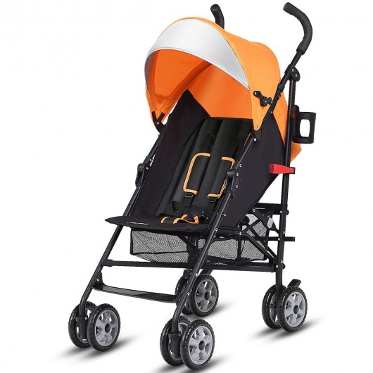 Folding Lightweight Baby Toddler Umbrella Travel Stroller-Orange - Image 3