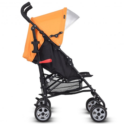 Folding Lightweight Baby Toddler Umbrella Travel Stroller-Orange - Image 5