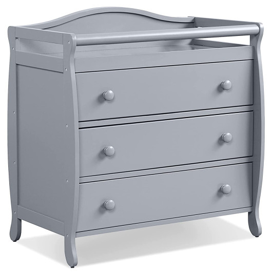 Baby Changing Table Infant Diaper with 3 Drawers and Safety Belt-Gray - Image 6