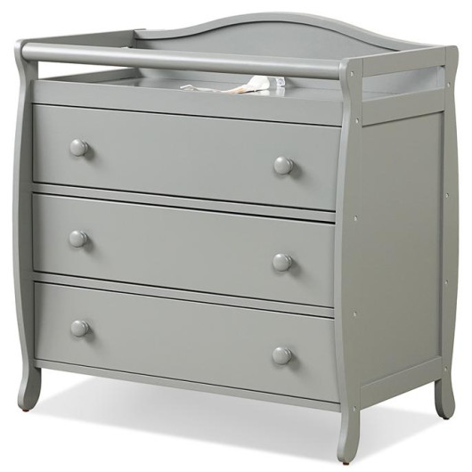 Baby Changing Table Infant Diaper with 3 Drawers and Safety Belt-Gray - Image 2