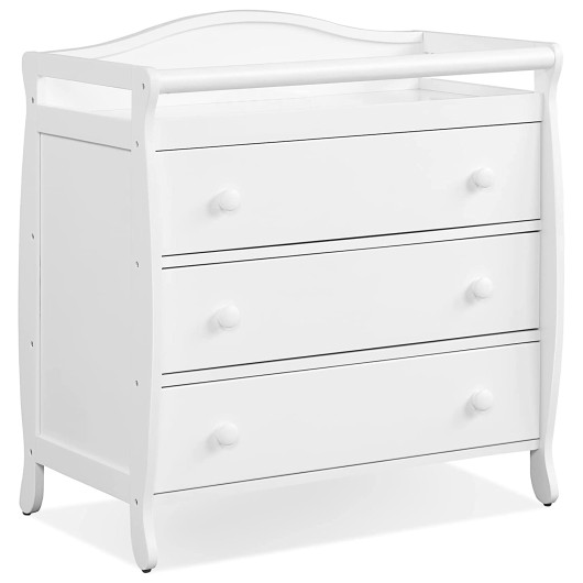 Baby Changing Table Infant Diaper with 3 Drawers and Safety Belt-White - Image 5