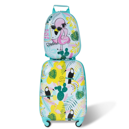2 Pieces Kid's Luggage Set 12-inch Backpack and 16-inch Rolling Suitcase Travel - Image 5