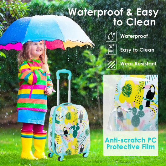 2 Pieces Kid's Luggage Set 12-inch Backpack and 16-inch Rolling Suitcase Travel - Image 6