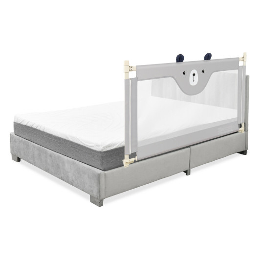 57 Inches Bed Rail for Toddlers with Double Lock-Gray - Image 2