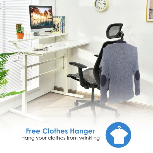 Height Adjustable Ergonomic High Back Mesh Office Chair with Hange-Gray - Image 6