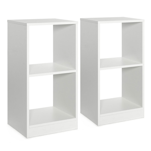 2 Pieces 2-tier Bookcase Set with Anti-toppling Device - Image 3