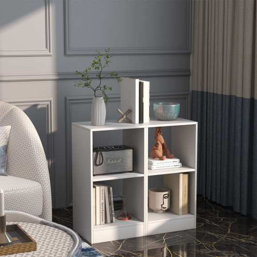 2 Pieces 2-tier Bookcase Set with Anti-toppling Device - Image 2