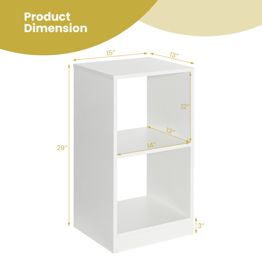 2 Pieces 2-tier Bookcase Set with Anti-toppling Device - Image 5