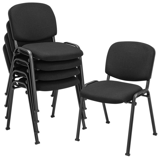 Office Chair with Metal Frame and Padded Cushions for Conference Room-Set of 5 - Image 4