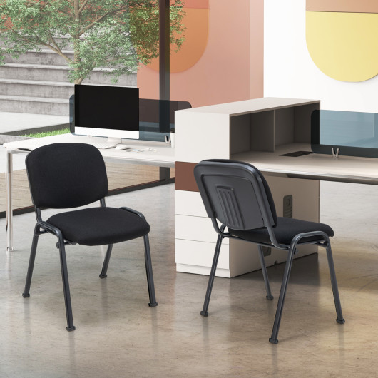 Office Chair with Metal Frame and Padded Cushions for Conference Room-Set of 5 - Image 6
