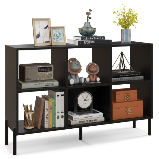 Open-Back Bookshelf with Drawer for Study-Black - Image 6