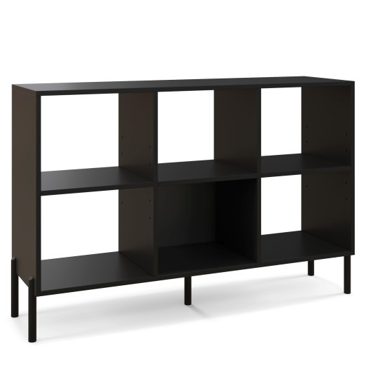 Open-Back Bookshelf with Drawer for Study-Black - Image 3