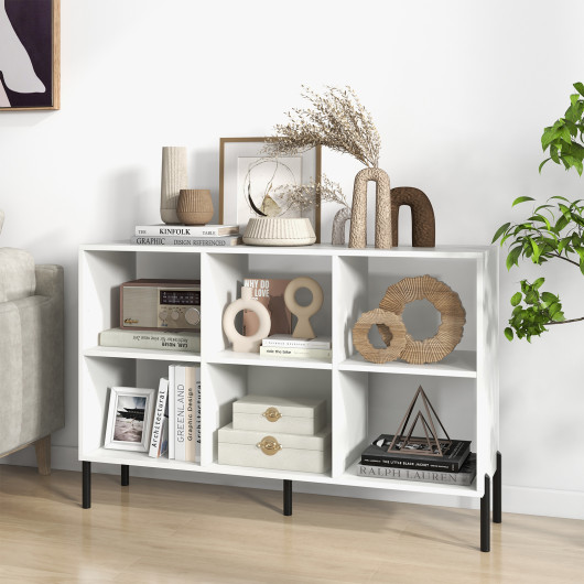 Open-Back Bookshelf with Drawer for Study-White - Image 6