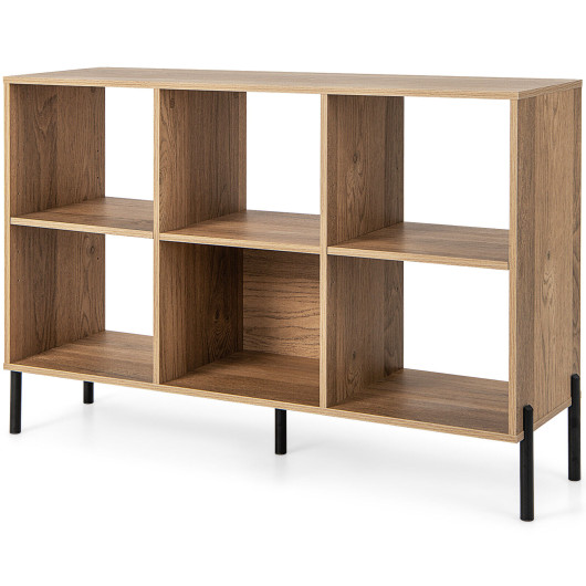 Open-Back Bookshelf with Drawer for Study-Natural - Image 4