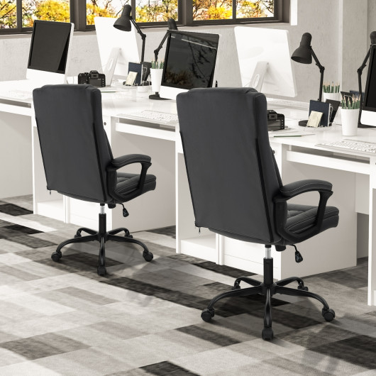 High Back Ergonomic Executive Chair with Thick Headrest Cushion-Black - Image 3