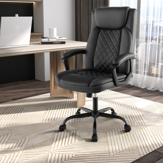 High Back Ergonomic Executive Chair with Thick Headrest Cushion-Black - Image 5