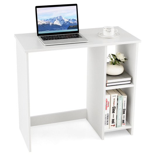 31.5 Inch Modern Home Office Desk with 2 Compartments-White - Image 3