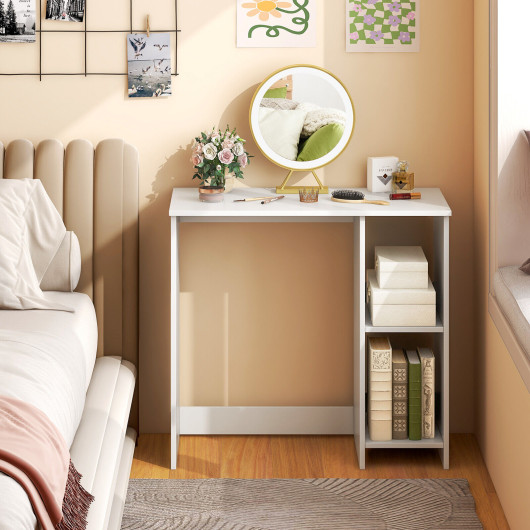 31.5 Inch Modern Home Office Desk with 2 Compartments-White - Image 5