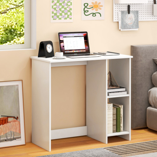 31.5 Inch Modern Home Office Desk with 2 Compartments-White - Image 6