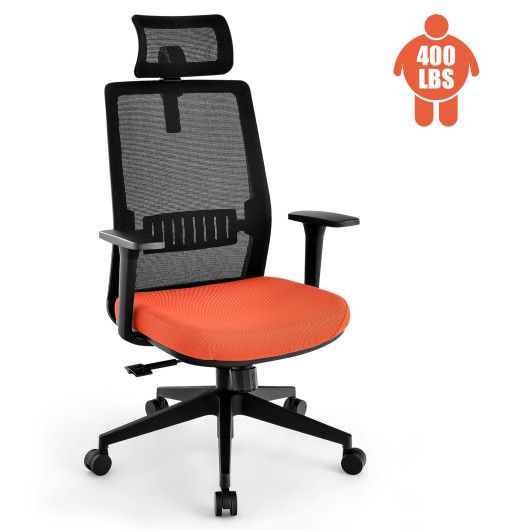 Ergonomic Office Chair with Lumbar Support and Adjustable Headrest-Black - Image 5