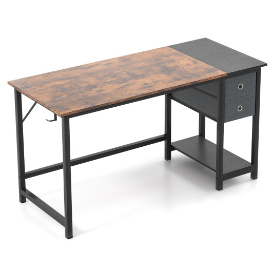 48-55-Inch Home Office Desk with 2 Drawers Hanging Hook-55 Inch - Image 4
