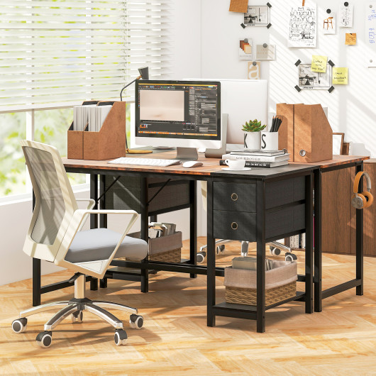 48-55-Inch Home Office Desk with 2 Drawers Hanging Hook-55 Inch - Image 5
