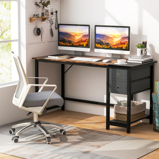 48-55-Inch Home Office Desk with 2 Drawers Hanging Hook-55 Inch - Image 6
