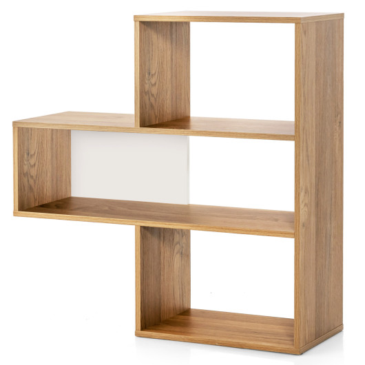 Convex Bookshelf 3-Shelf Open Bookcase Room Organizer with Anti-Toppling Device - Image 2