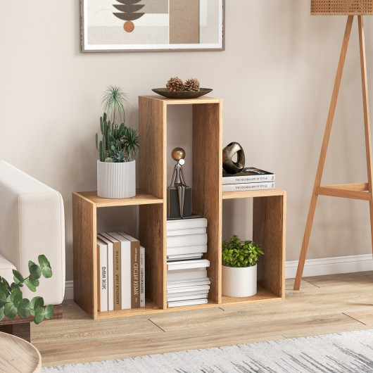 Convex Bookshelf 3-Shelf Open Bookcase Room Organizer with Anti-Toppling Device - Image 3