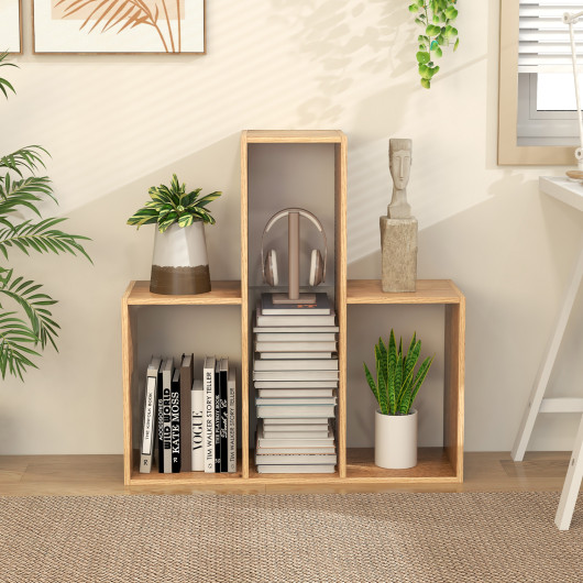 Convex Bookshelf 3-Shelf Open Bookcase Room Organizer with Anti-Toppling Device - Image 5