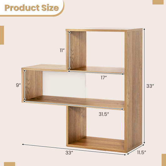 Convex Bookshelf 3-Shelf Open Bookcase Room Organizer with Anti-Toppling Device - Image 6