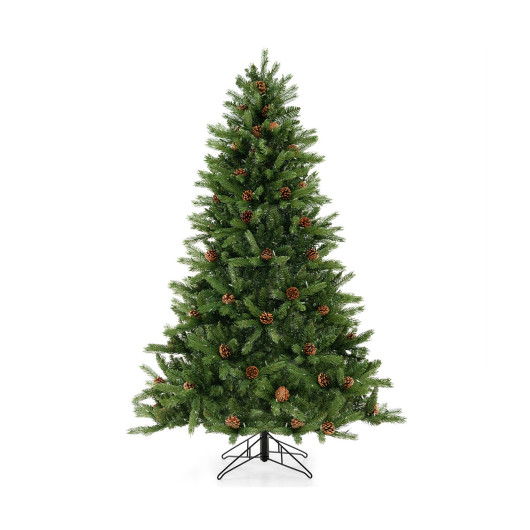 6-7 FT Artificial Christmas Tree with Pine Cones and Adjustable Brightness-6 ft