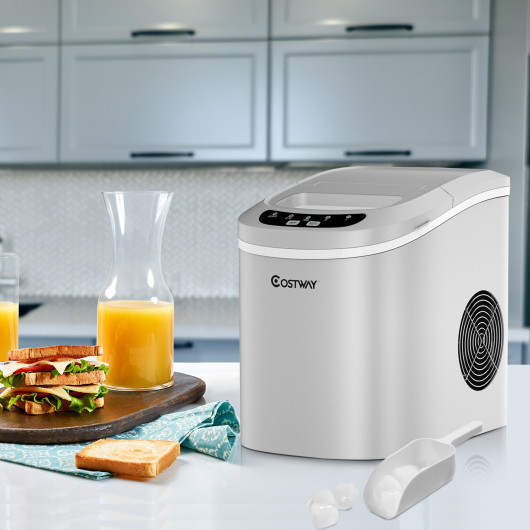 Mini Portable Compact Electric Ice Maker Machine-Silver - Q-Zec Marketplace