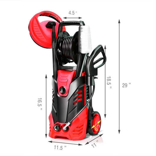 3000 PSI Electric High Pressure Washer With Patio Cleaner -Red - Image 6