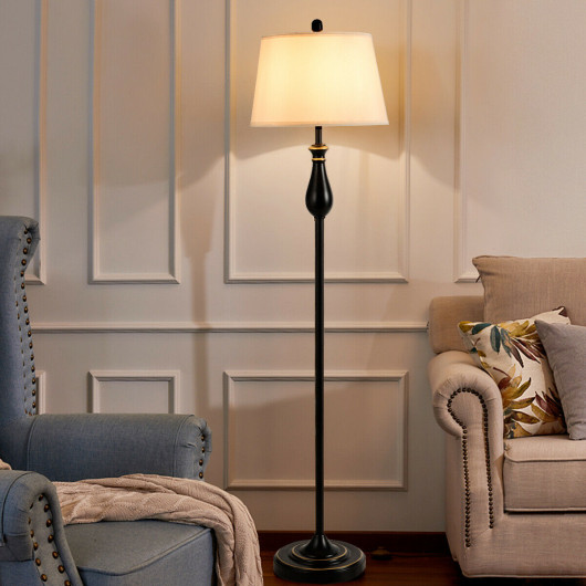 3 Pieces Brushed Nickel Lamp Set-Black - Image 5