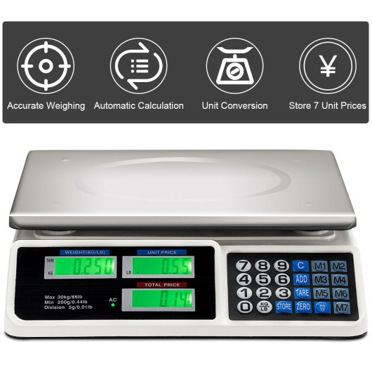 66 lbs Digital Weight Food Count Scale for Commercial - Image 4