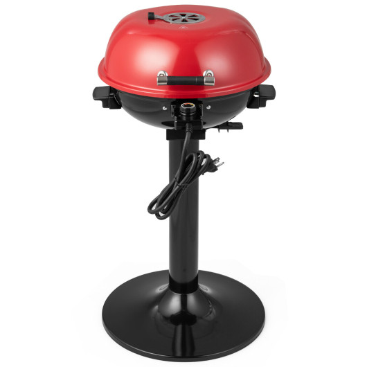 1600W Electric BBQ Grill with Removable Non-Stick Warming Rack-Red - Image 6