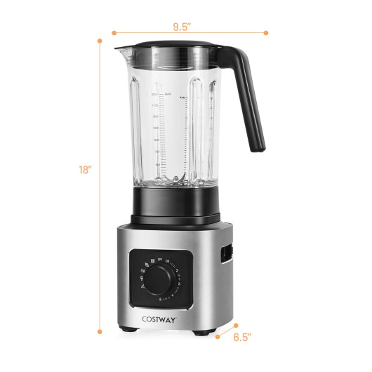 1500W 5-Speed Countertop Smoothie Blender with 5 Presets and 68oz Tritan Jar-Silver - Image 3