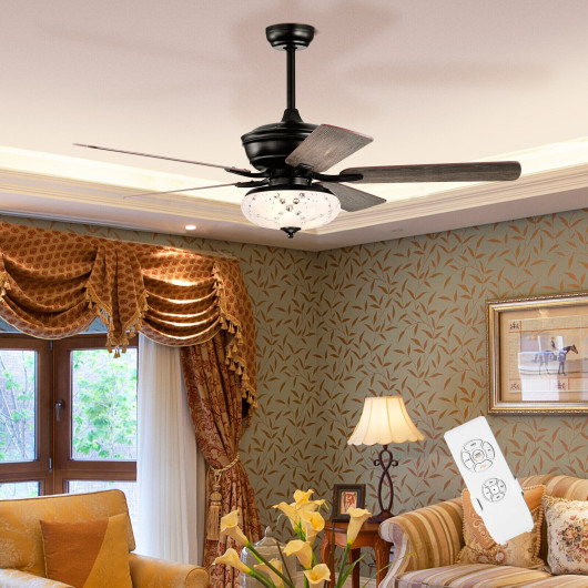 52 Inch Ceiling Fan with 3 Wind Speeds and 5 Reversible Blades-Gray - Image 3