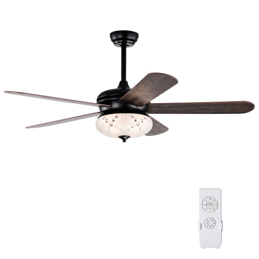 52 Inches Ceiling Fan with Remote Control-Walnut - Image 2