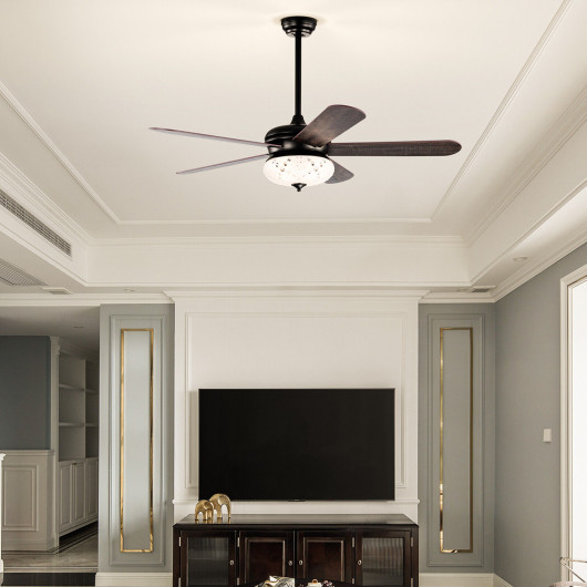52 Inches Ceiling Fan with Remote Control-Walnut - Image 6