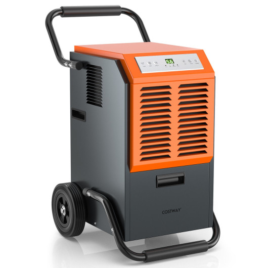Portable Commercial Dehumidifier with Water Tank and Drainage Pipe-Gray - Image 4